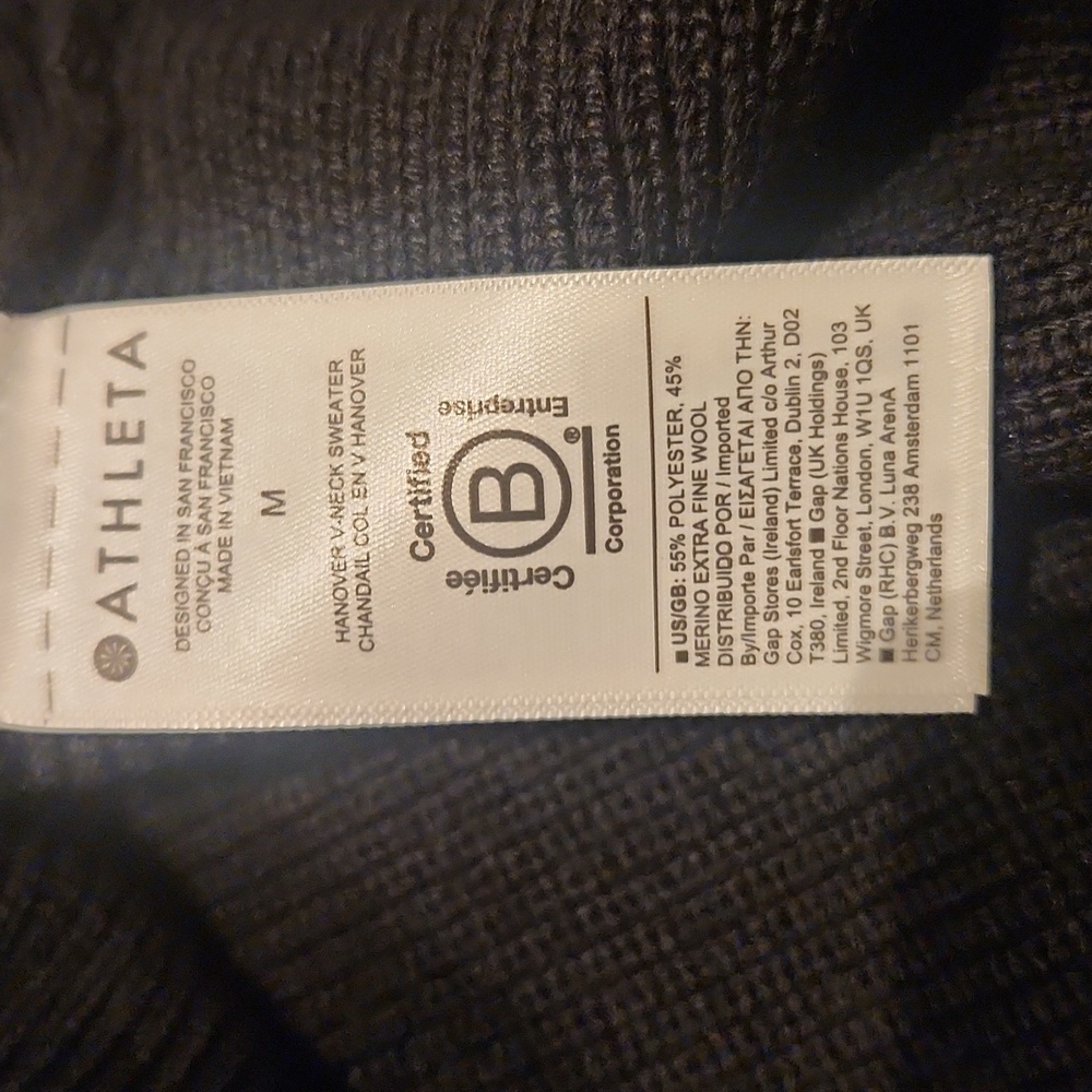NWT- Athleta Hanover V-Neck Sweater- M - Picture 6 of 6